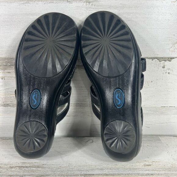 Soft Walk Womens Sandals Slip On Patent Leather Strap Black Size 9N - Picture 6 of 7